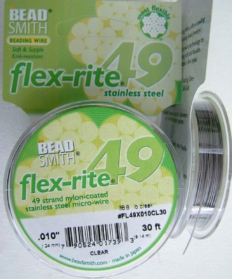 Flexrite Flex-Rite Wire 49 Strand Clear 30Ft  .24 .30 .45  mm